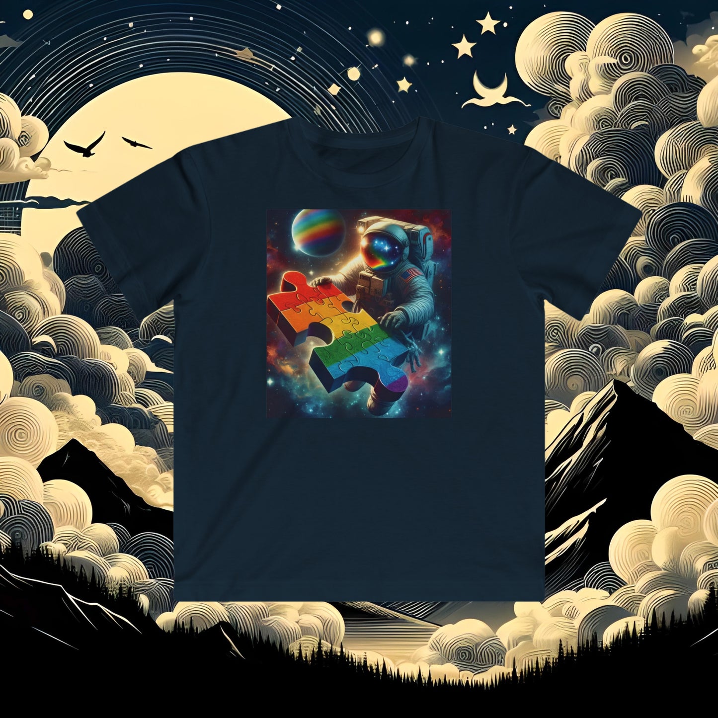 Astronaut Autism Awareness Kids Tee, Puzzle Kids Shirt, Space Kids Shirt, Astronaut Kids Shirt, Colorful Kids Shirt