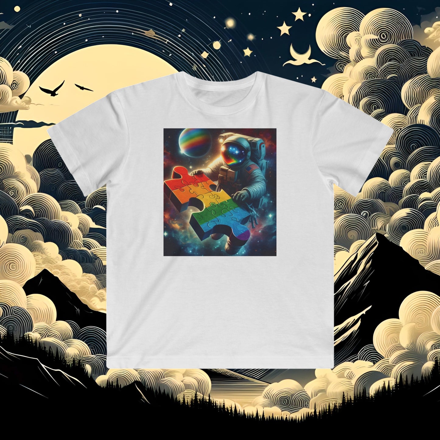 Astronaut Autism Awareness Kids Tee, Puzzle Kids Shirt, Space Kids Shirt, Astronaut Kids Shirt, Colorful Kids Shirt