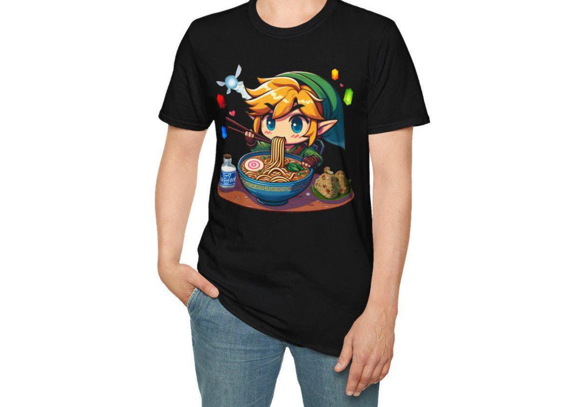 Link Ramen Kids/Adult Unisex Shirt, Link Shirt, Zelda Shirt, Ramen Shirt, Anime Ramen Shirt, Anime Shirt, Gamer Shirt, Anime Gamer Shirt, Cute Ramen Shirt, Legend Of Zelda