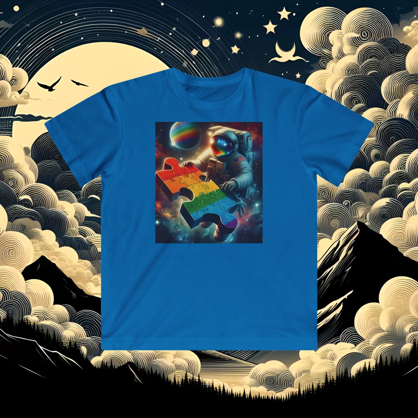 Astronaut Autism Awareness Kids Tee, Puzzle Kids Shirt, Space Kids Shirt, Astronaut Kids Shirt, Colorful Kids Shirt