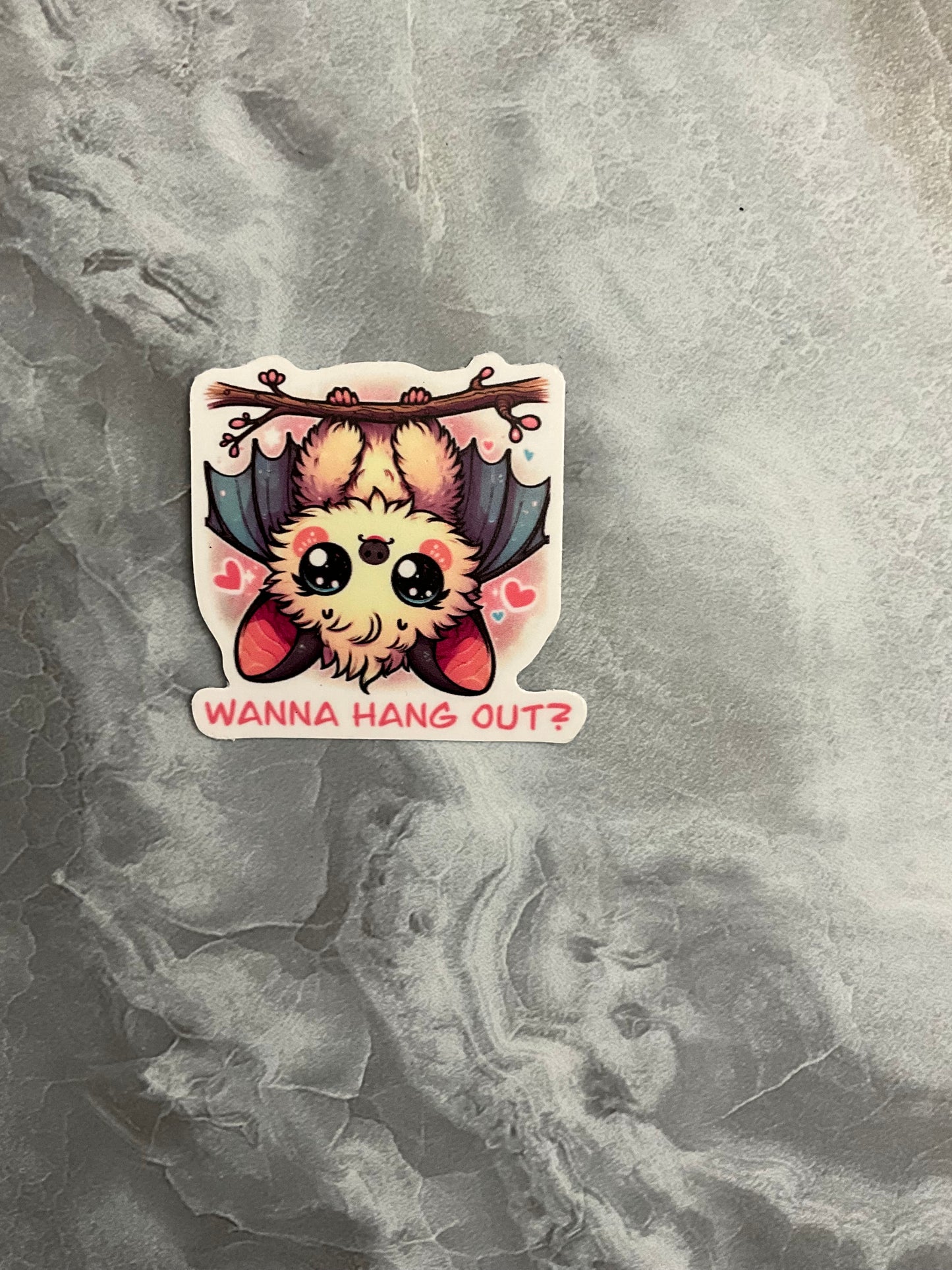 Spring Bat Waterproof Stickers, Cute Animal Bat Stickers, Cute Flower Stickers, Kawaii Anime Animal Bat Stickers